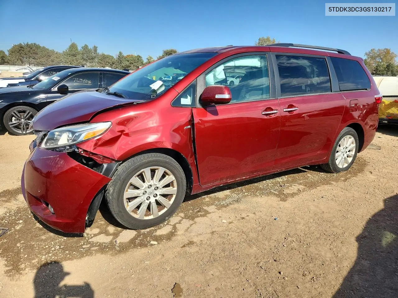 TOYOTA SIENNA 2016, VIN 5TDDK3DC3GS130217