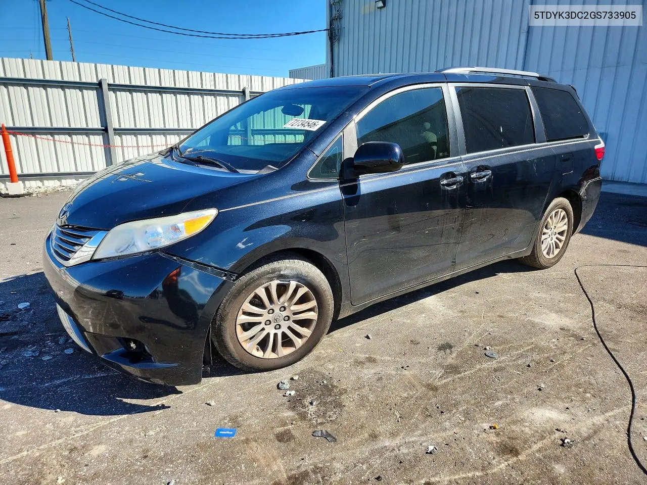 TOYOTA SIENNA 2016, VIN 5TDYK3DC2GS733905