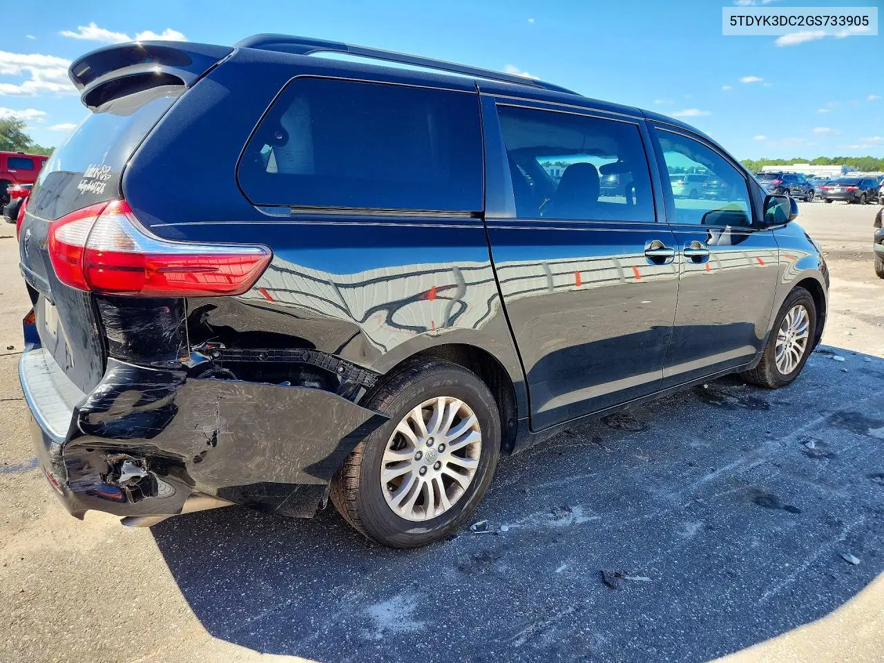 2016 TOYOTA SIENNA VIN 5TDYK3DC2GS733905 — фото 3