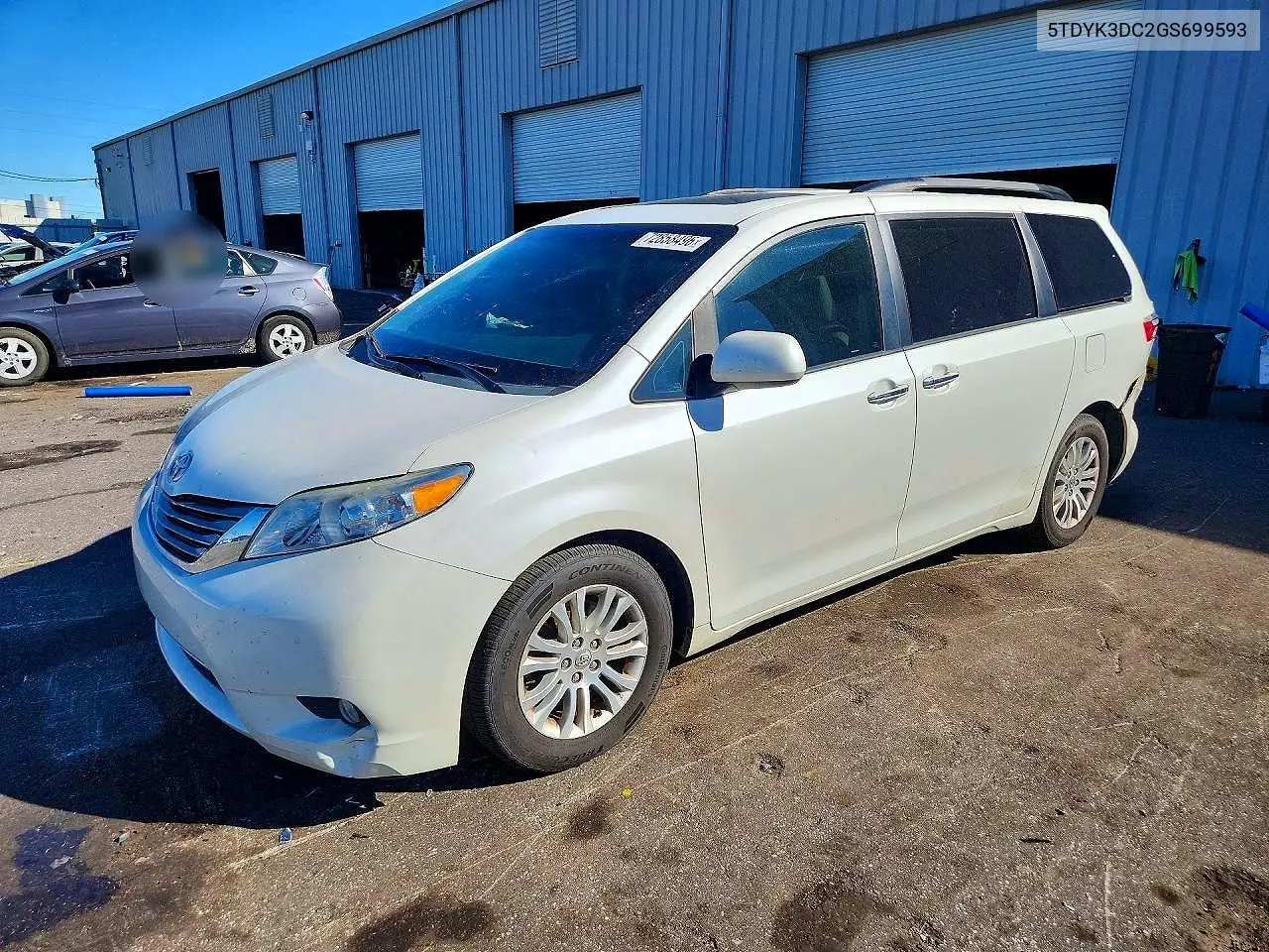 TOYOTA SIENNA 2016, VIN 5TDYK3DC2GS699593