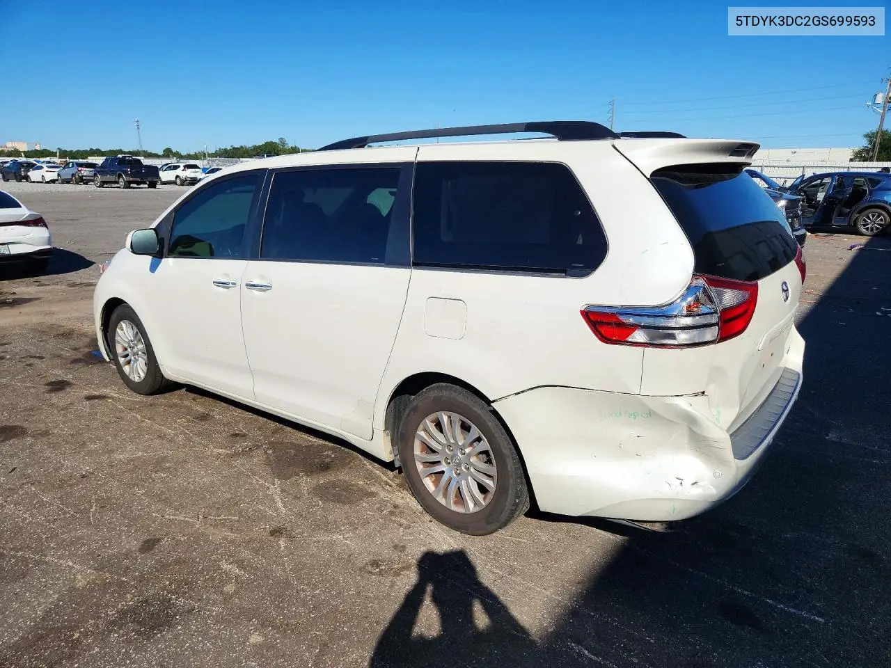 2016 TOYOTA SIENNA VIN 5TDYK3DC2GS699593 — фото 2