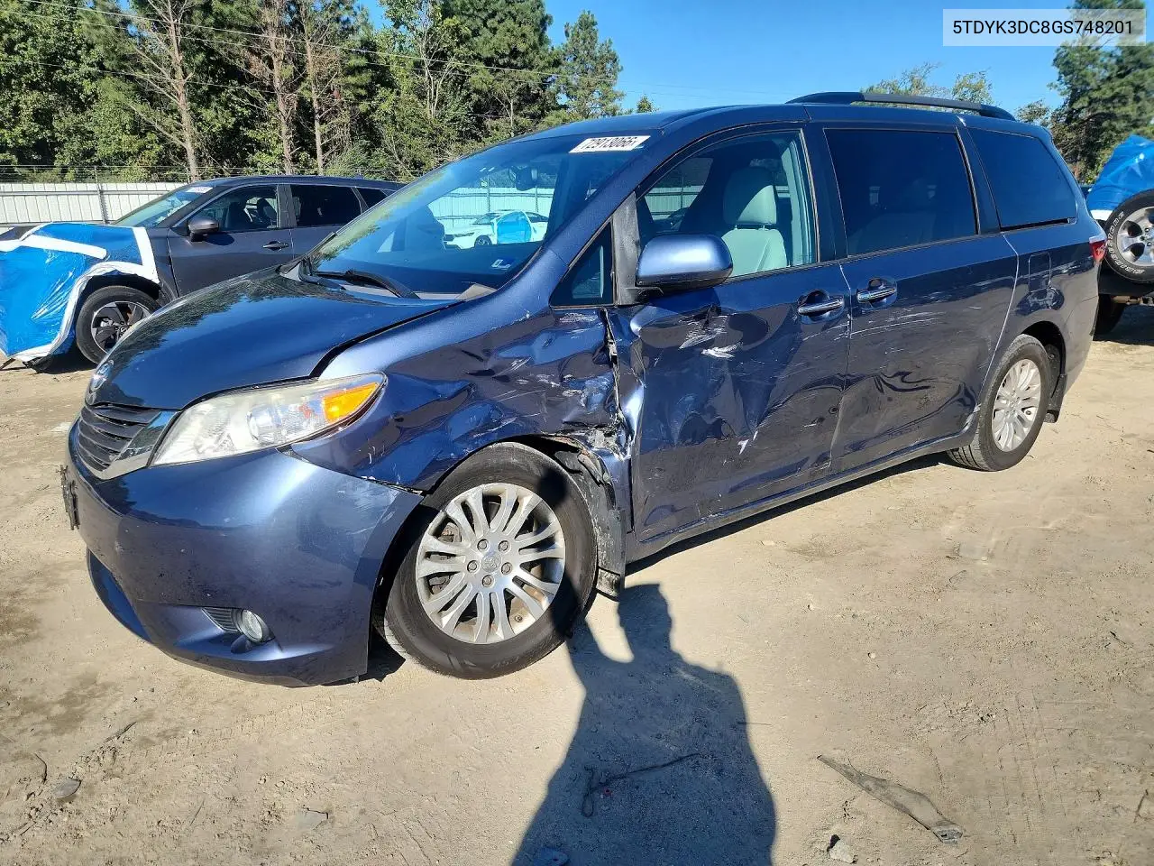 TOYOTA SIENNA 2016, VIN 5TDYK3DC8GS748201