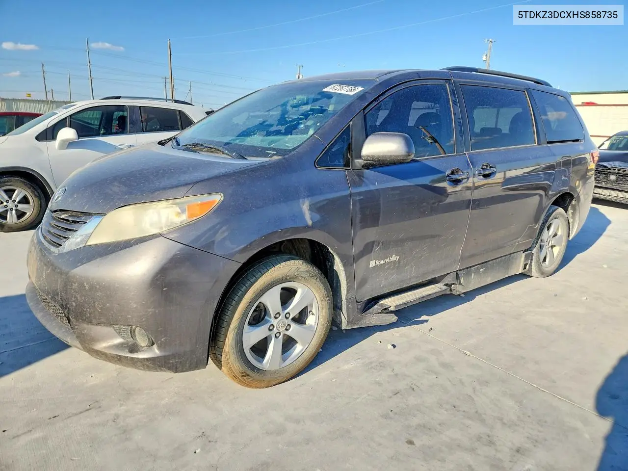TOYOTA SIENNA 2017, VIN 5TDKZ3DCXHS858735