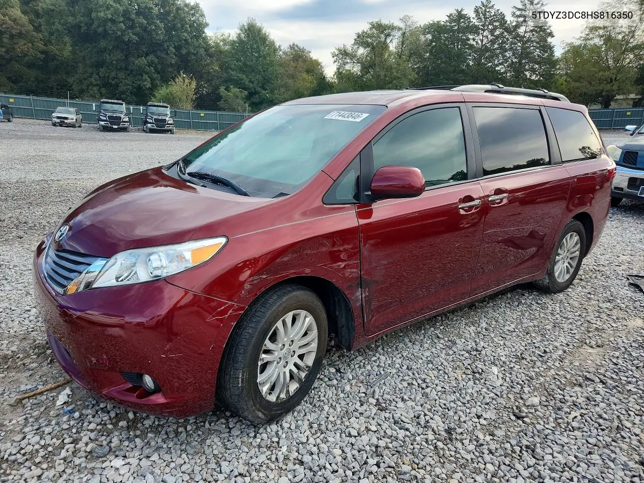 TOYOTA SIENNA 2017, VIN 5TDYZ3DC8HS816350
