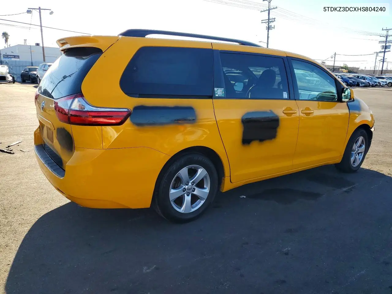 2017 TOYOTA SIENNA VIN 5TDKZ3DCXHS804240 — фото 3