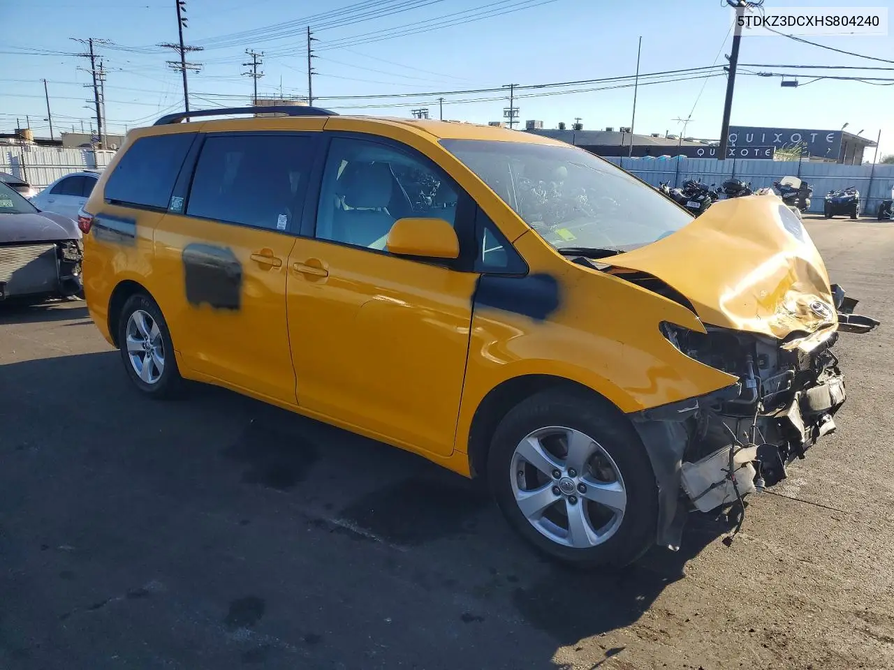 2017 TOYOTA SIENNA VIN 5TDKZ3DCXHS804240 — фото 4
