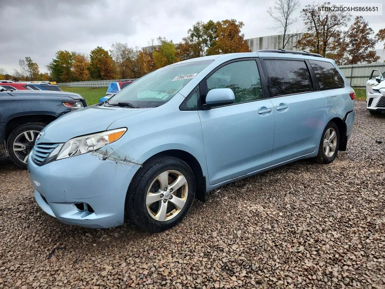 TOYOTA SIENNA 2017, VIN 5TDKZ3DC6HS865651