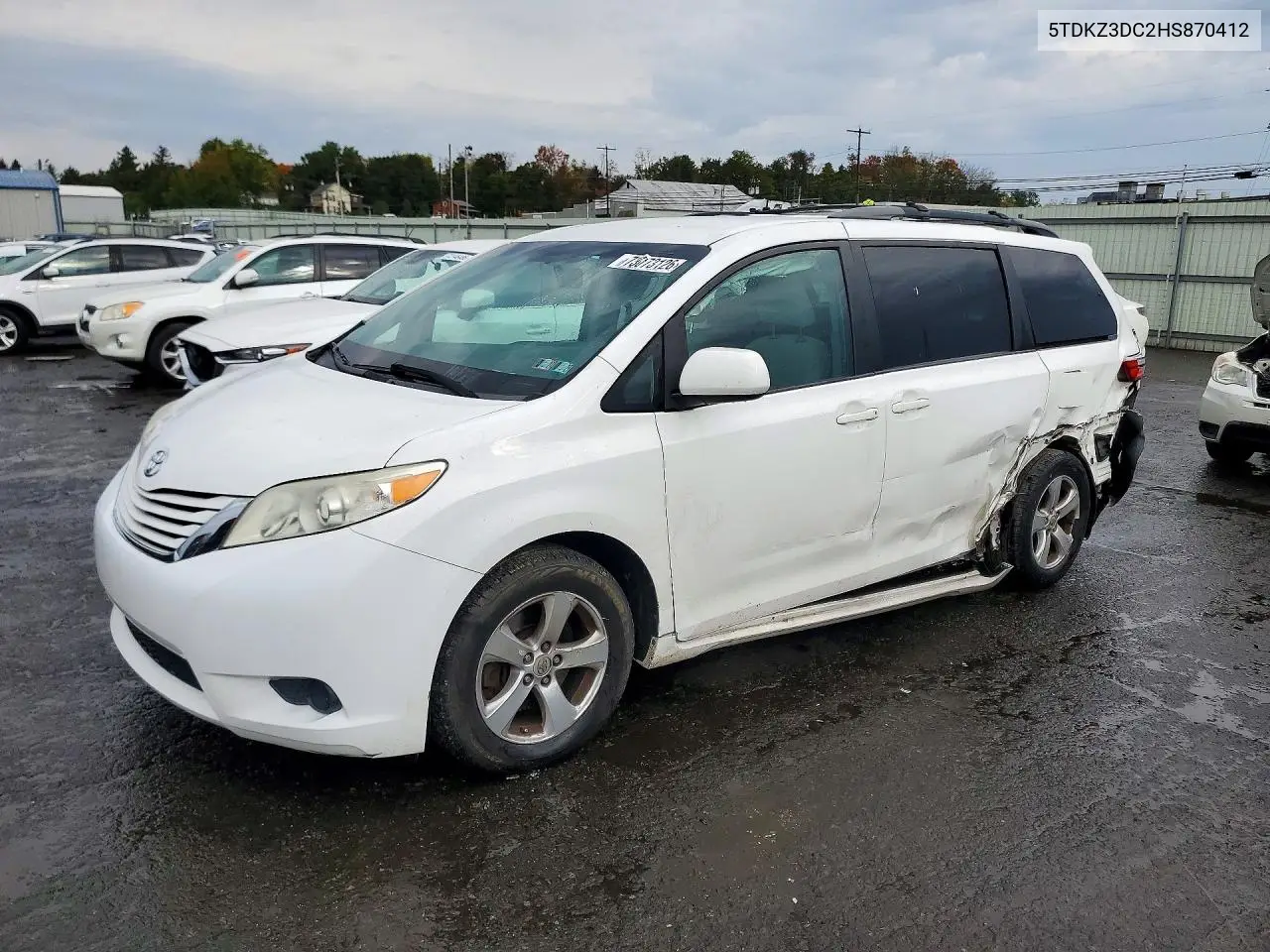 TOYOTA SIENNA 2017, VIN 5TDKZ3DC2HS870412
