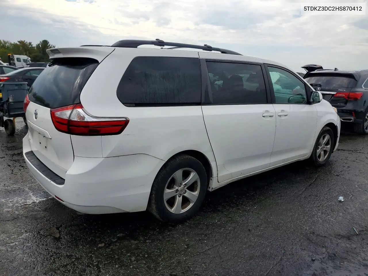 2017 TOYOTA SIENNA VIN 5TDKZ3DC2HS870412 — фото 3