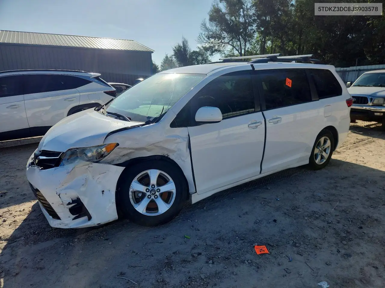 TOYOTA SIENNA 2018, VIN 5TDKZ3DC8JS903578