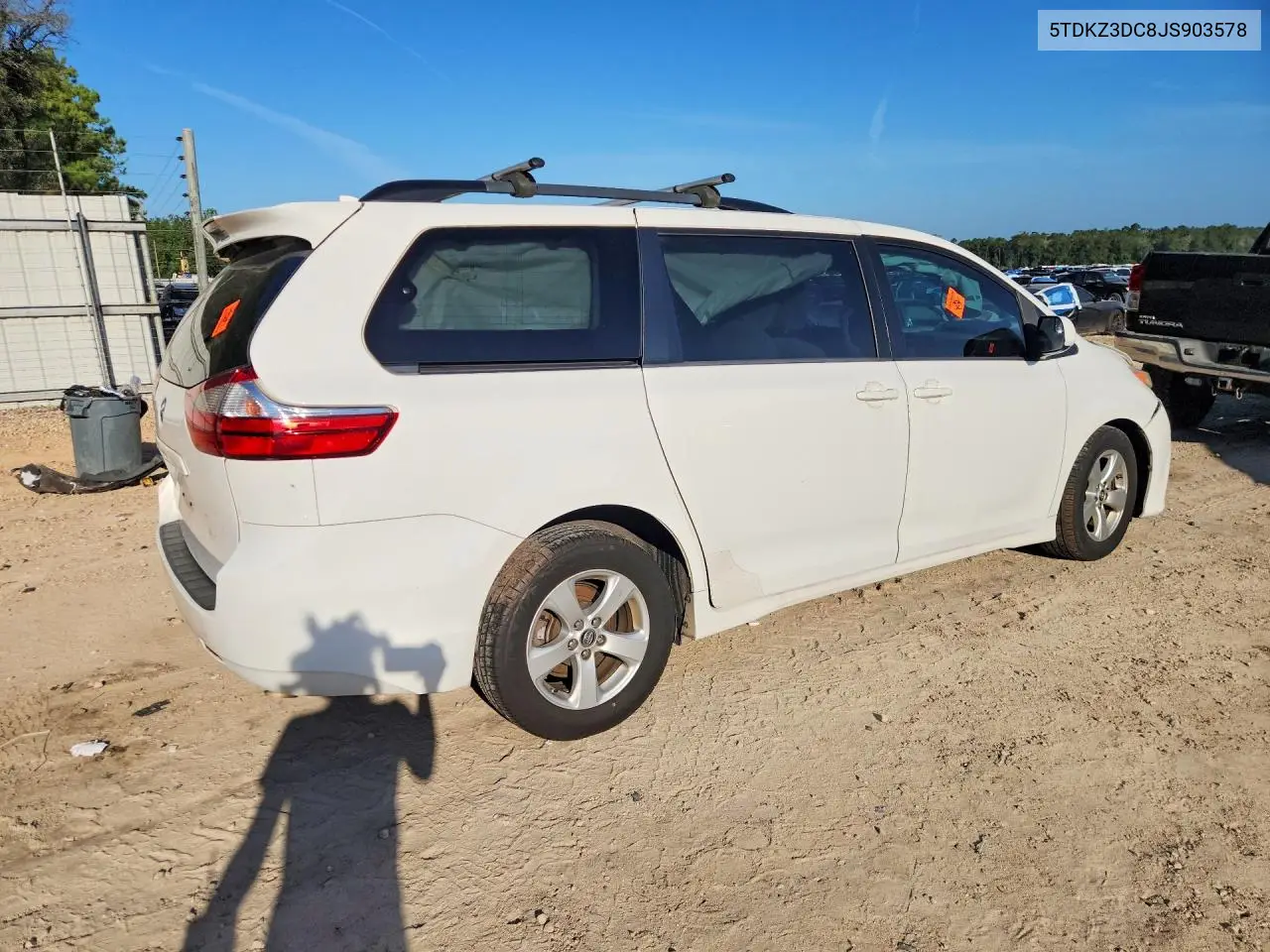 2018 TOYOTA SIENNA VIN 5TDKZ3DC8JS903578 — фото 3