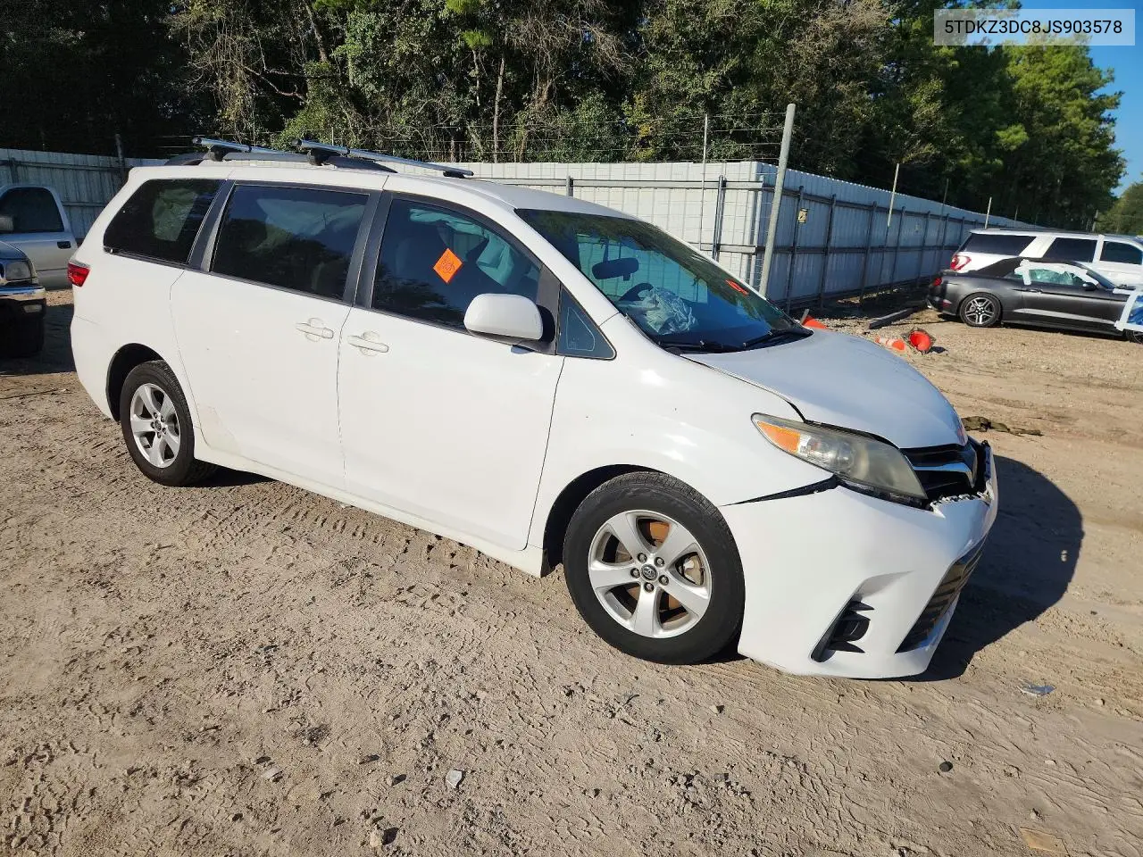 2018 TOYOTA SIENNA VIN 5TDKZ3DC8JS903578 — фото 4