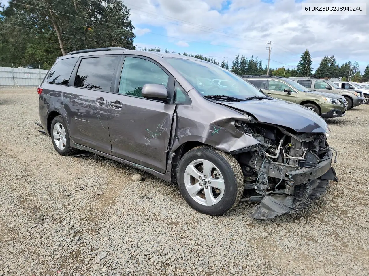 2018 TOYOTA SIENNA VIN 5TDKZ3DC2JS940240 — фото 4