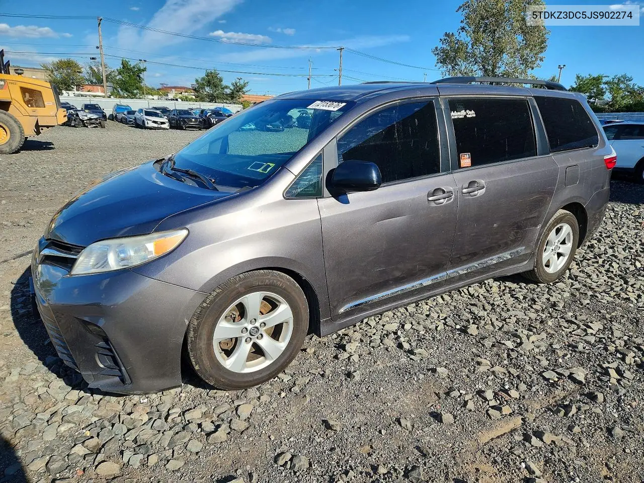 TOYOTA SIENNA 2018, VIN 5TDKZ3DC5JS902274
