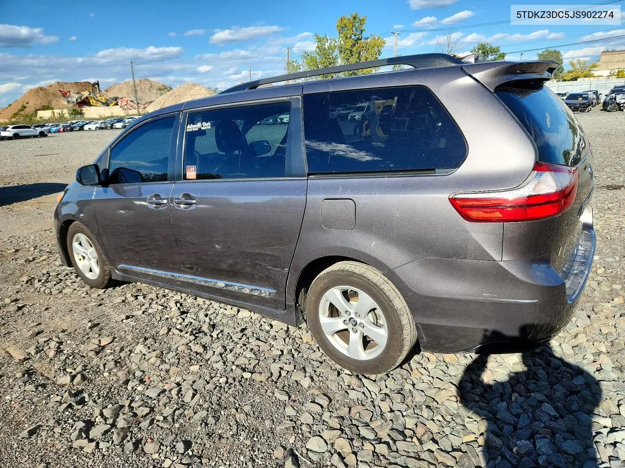 2018 TOYOTA SIENNA VIN 5TDKZ3DC5JS902274 — фото 2