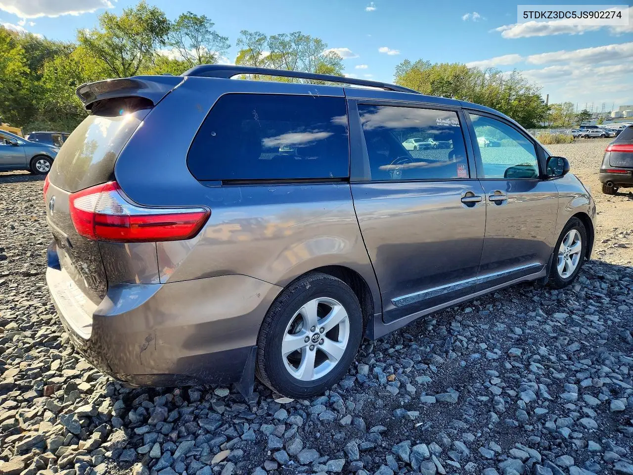 2018 TOYOTA SIENNA VIN 5TDKZ3DC5JS902274 — фото 3
