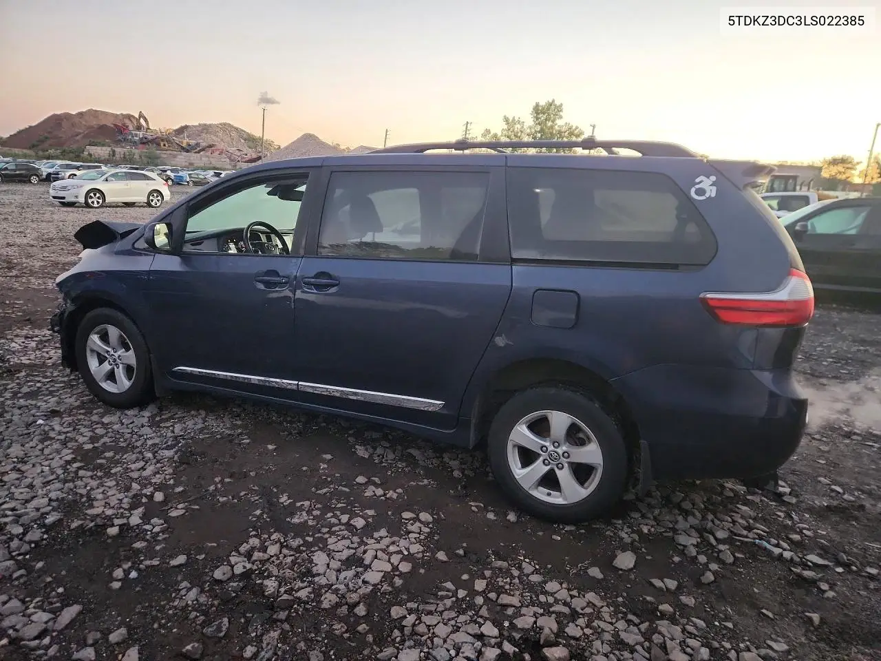 2020 TOYOTA SIENNA VIN 5TDKZ3DC3LS022385 — фото 2