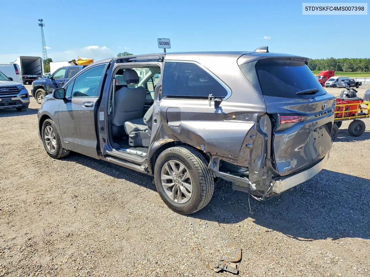 2021 TOYOTA SIENNA VIN 5TDYSKFC4MS007398 — фото 2