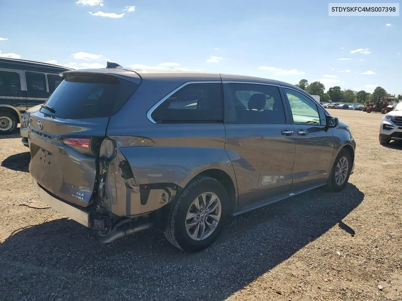 2021 TOYOTA SIENNA VIN 5TDYSKFC4MS007398 — фото 3