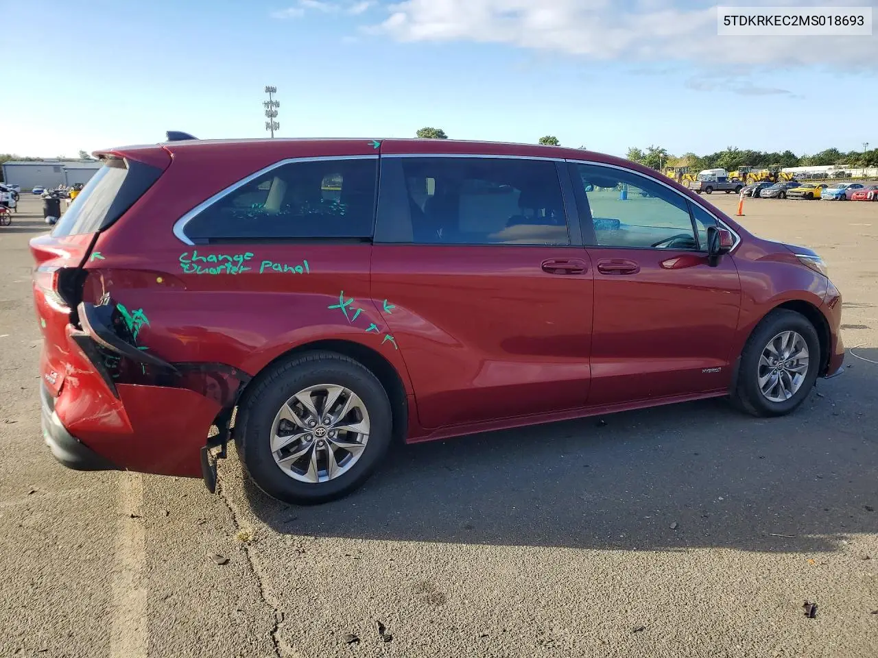 2021 TOYOTA SIENNA VIN 5TDKRKEC2MS018693 — фото 3