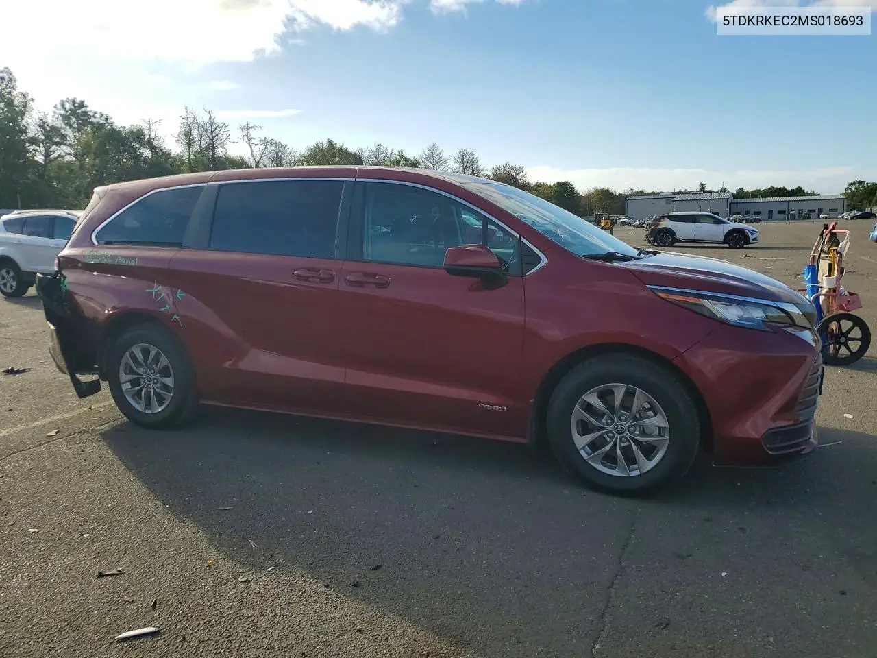 2021 TOYOTA SIENNA VIN 5TDKRKEC2MS018693 — фото 4