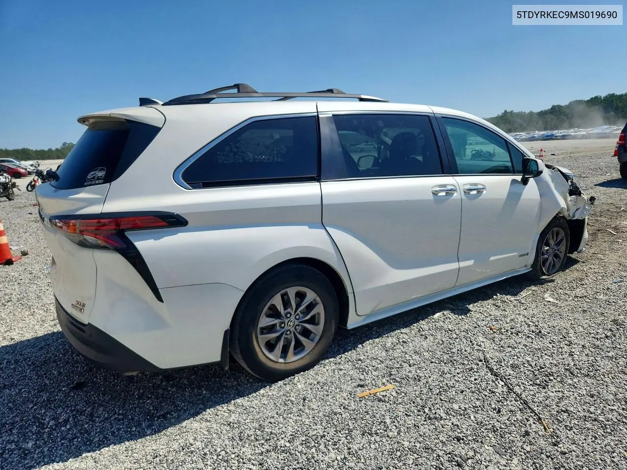 2021 TOYOTA SIENNA VIN 5TDYRKEC9MS019690 — фото 3