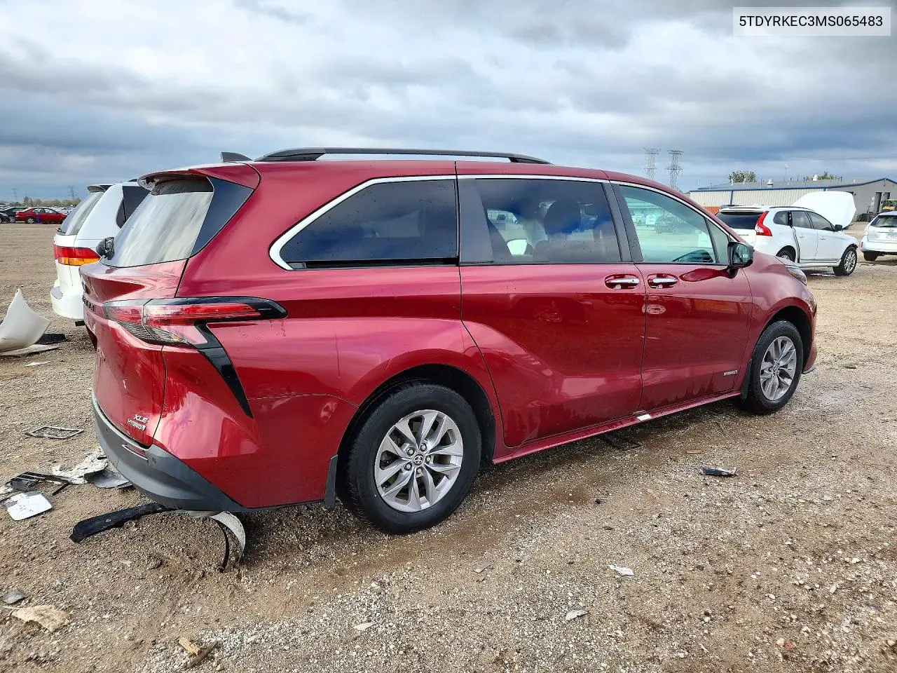 2021 TOYOTA SIENNA VIN 5TDYRKEC3MS065483 — фото 3