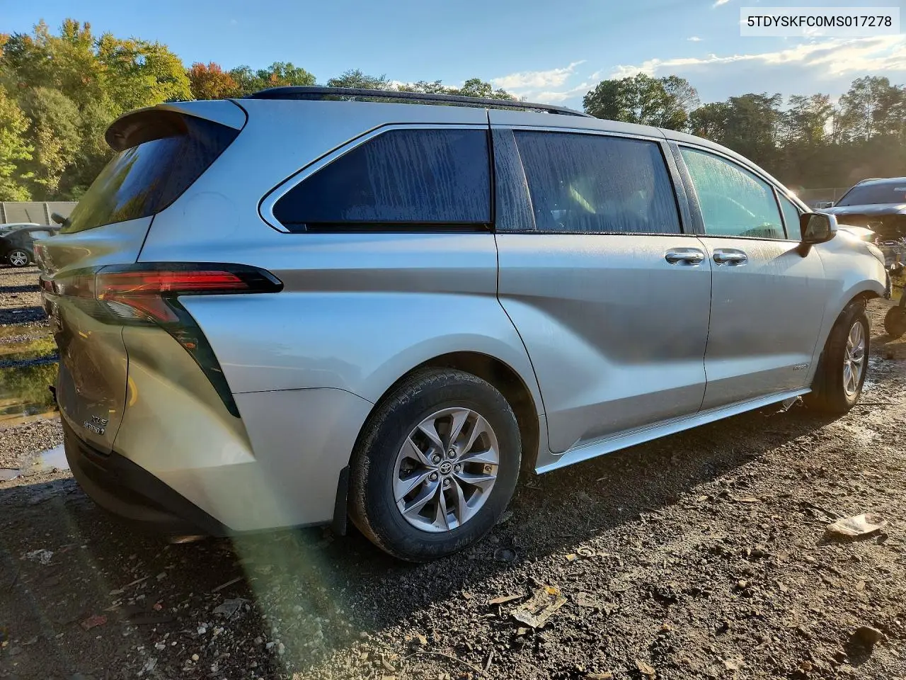 2021 TOYOTA SIENNA VIN 5TDYSKFC0MS017278 — фото 3