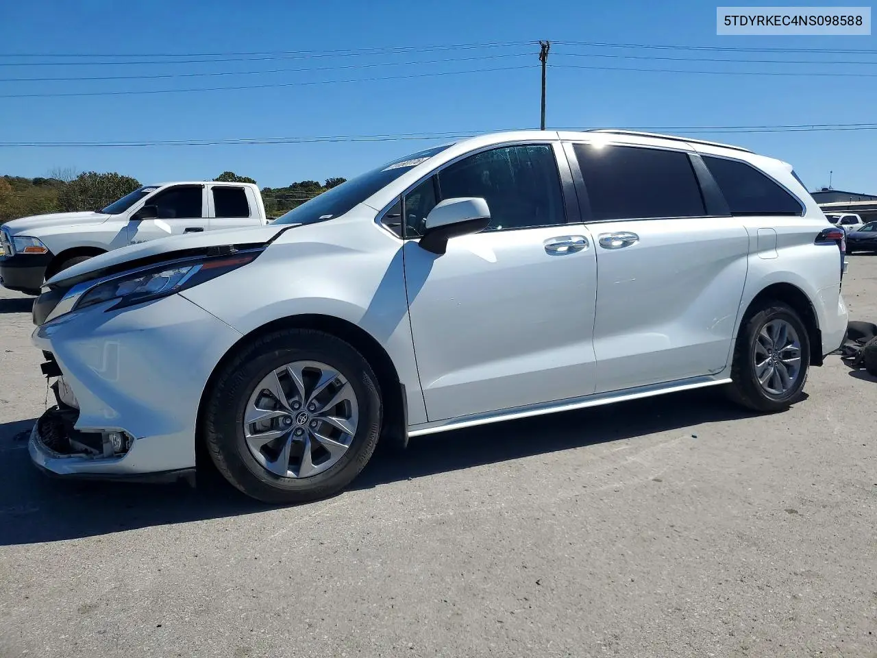 TOYOTA SIENNA 2022, VIN 5TDYRKEC4NS098588