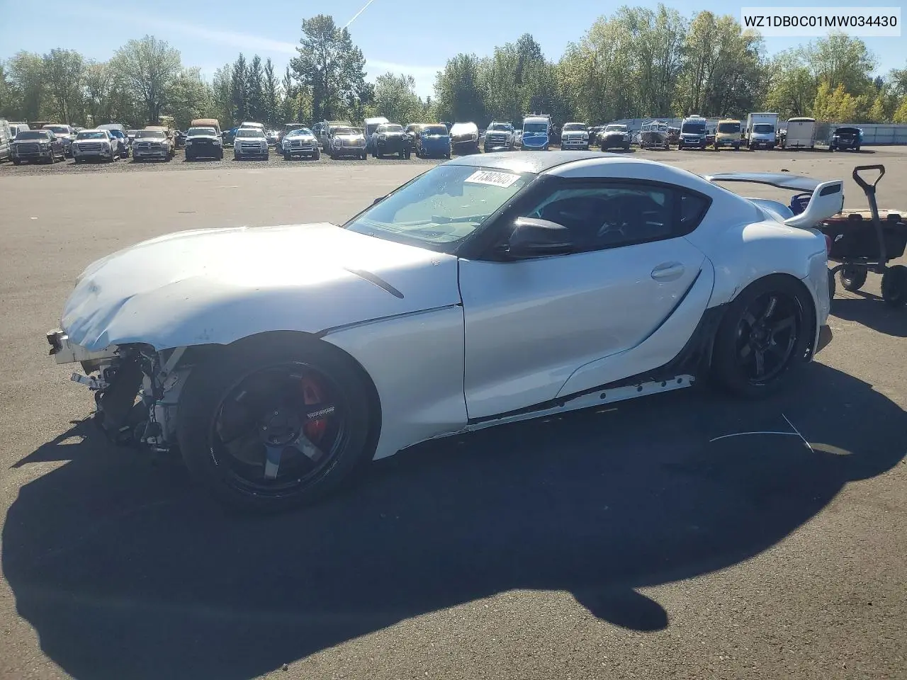 TOYOTA SUPRA 2021, VIN WZ1DB0C01MW034430