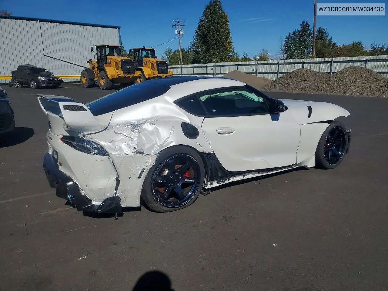 2021 TOYOTA SUPRA VIN WZ1DB0C01MW034430 — фото 3