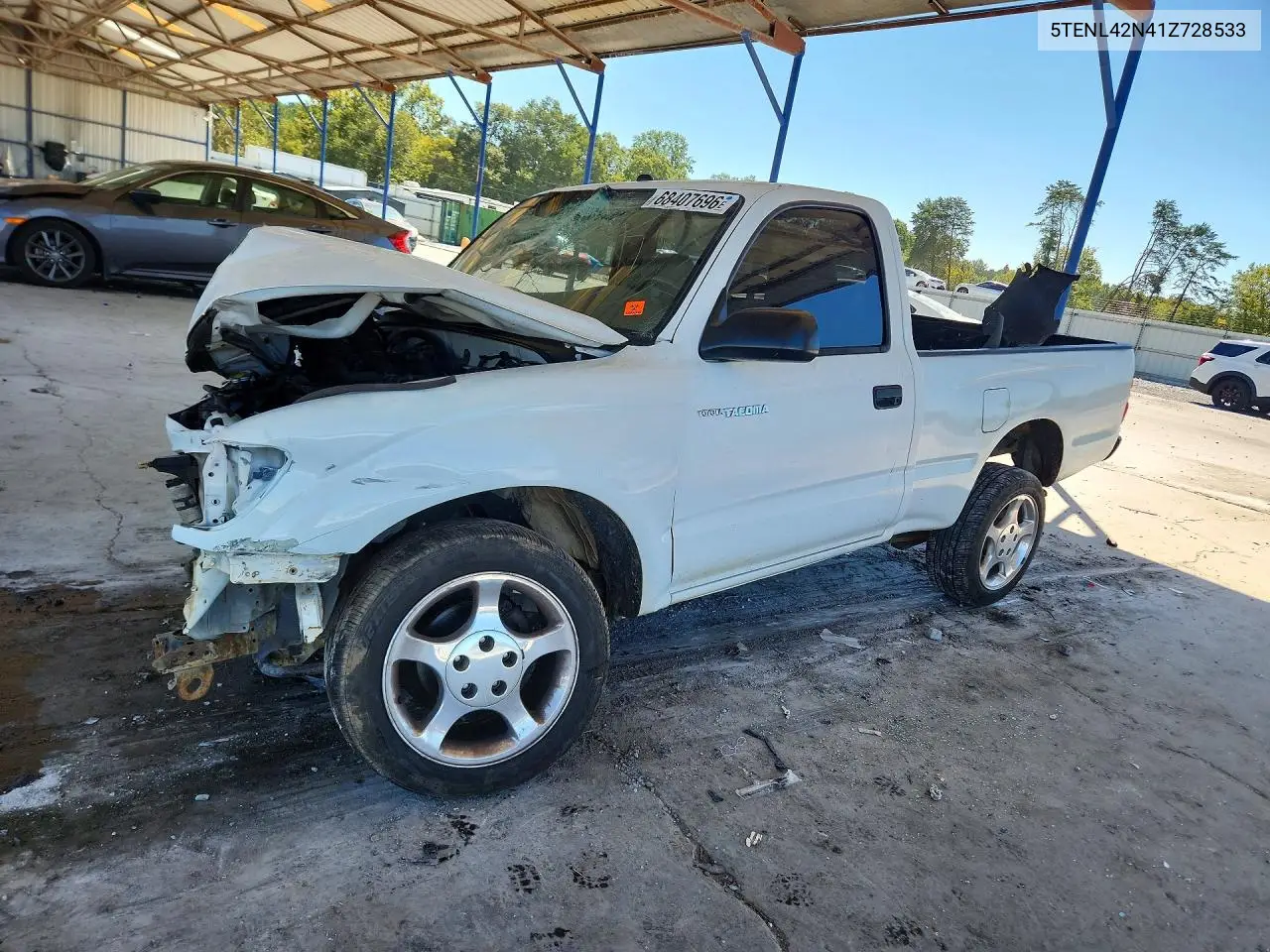 TOYOTA TACOMA 2001, VIN 5TENL42N41Z728533