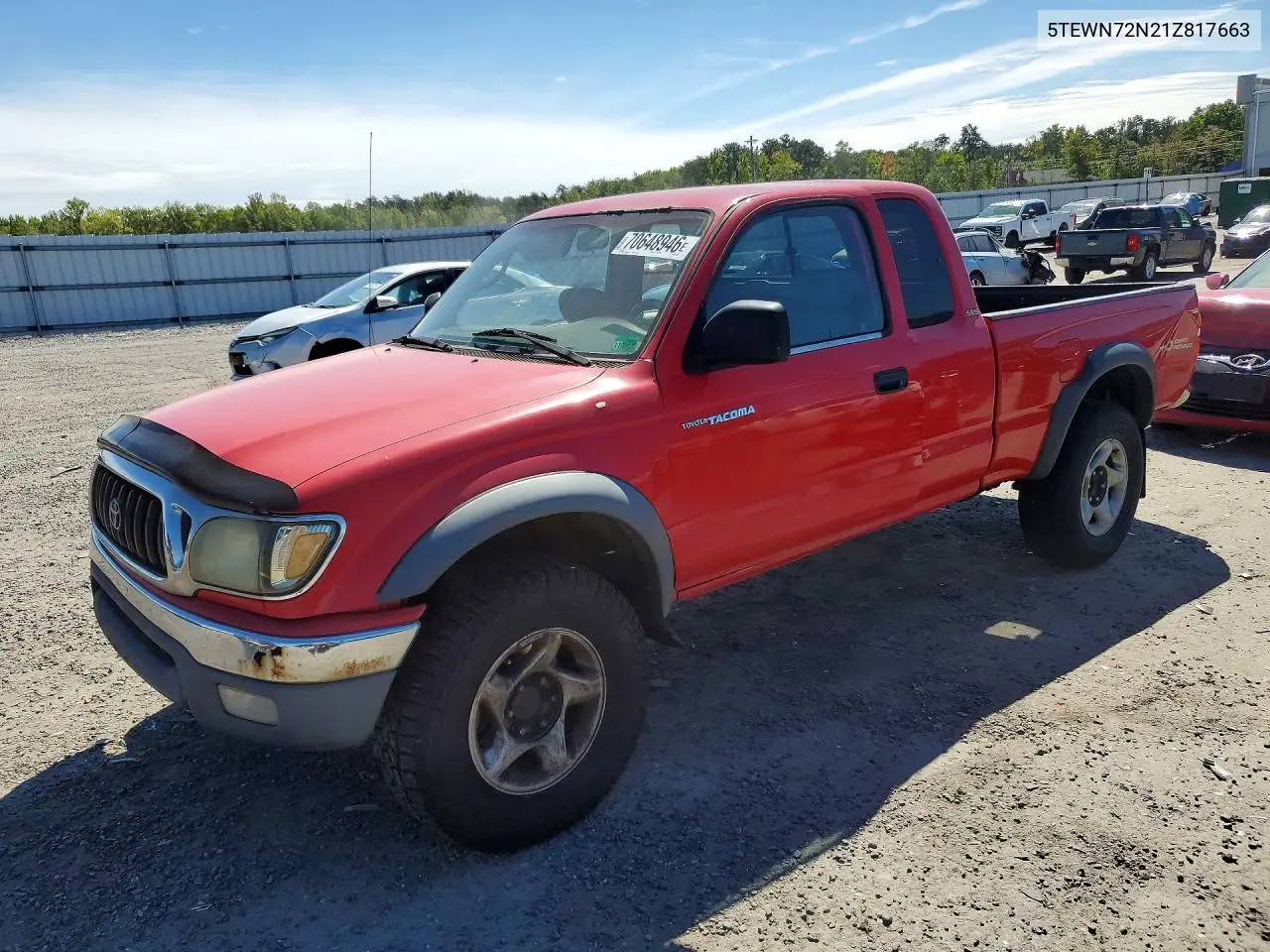 TOYOTA TACOMA 2001, VIN 5TEWN72N21Z817663