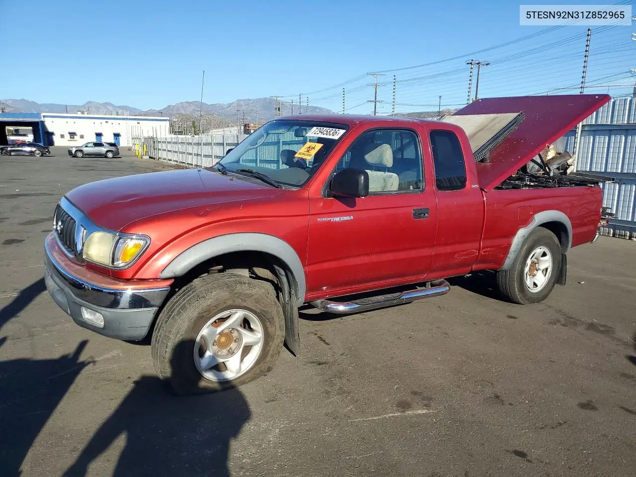 TOYOTA TACOMA 2001, VIN 5TESN92N31Z852965