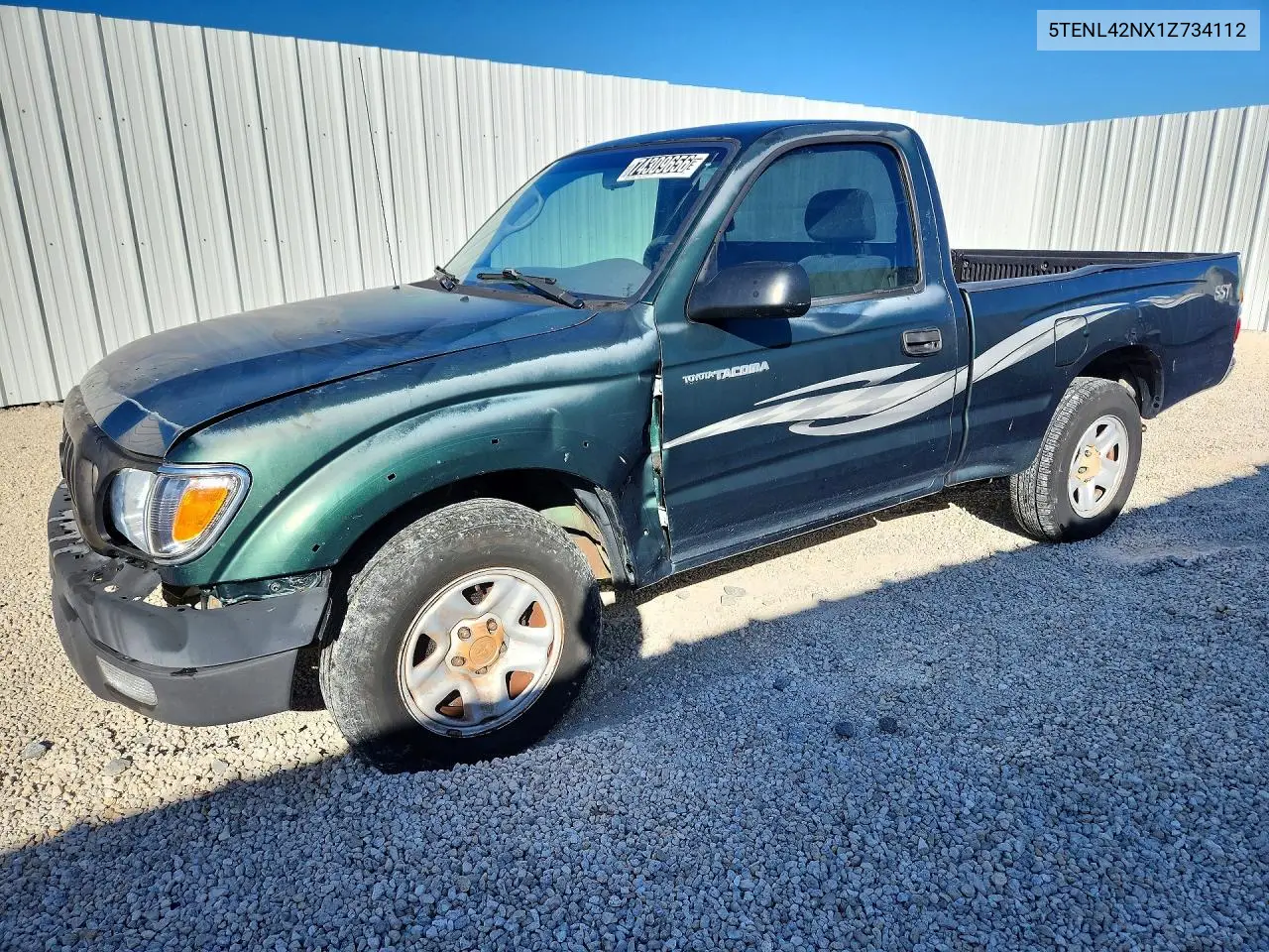 TOYOTA TACOMA 2001, VIN 5TENL42NX1Z734112
