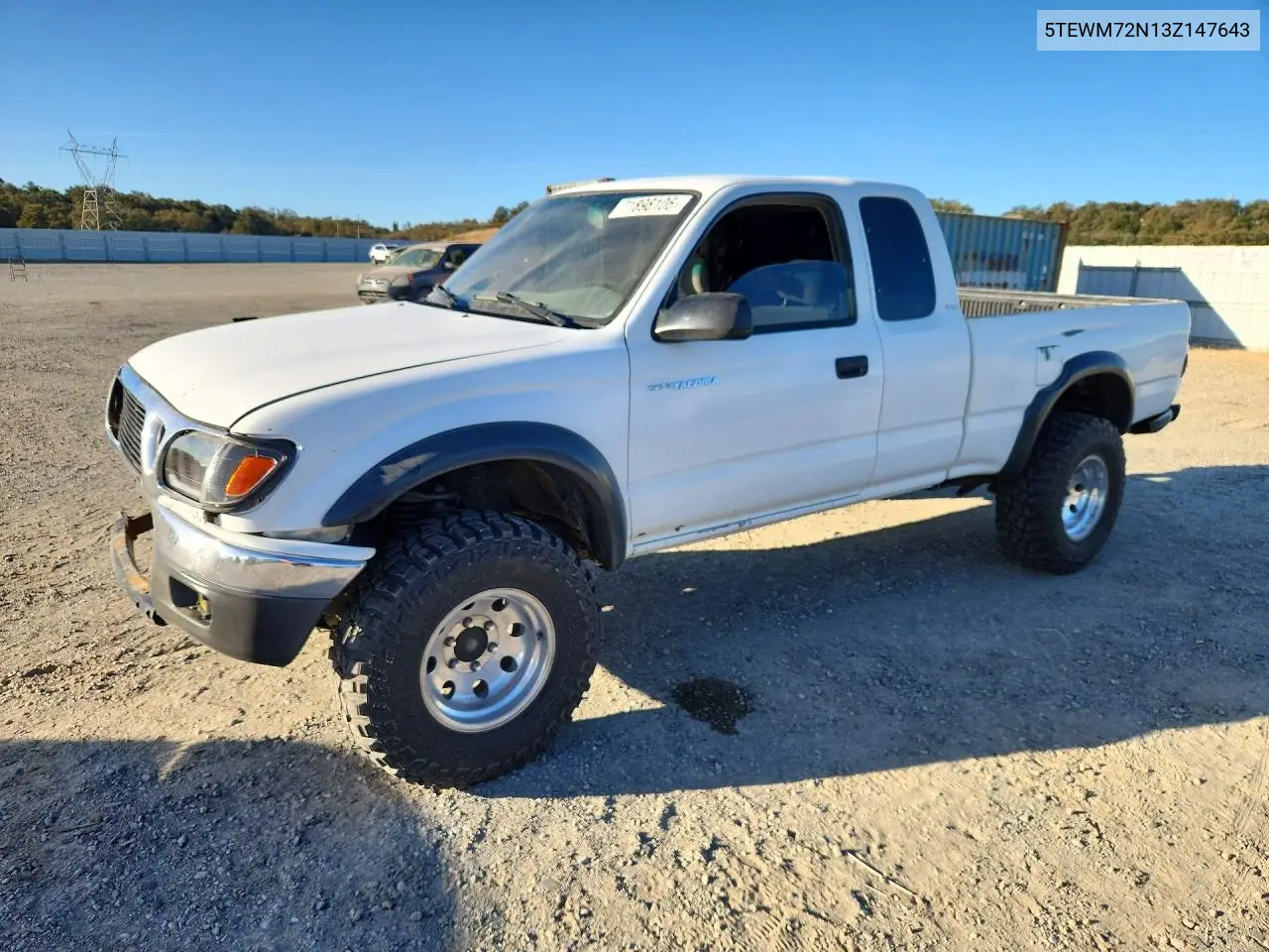 TOYOTA TACOMA 2003, VIN 5TEWM72N13Z147643