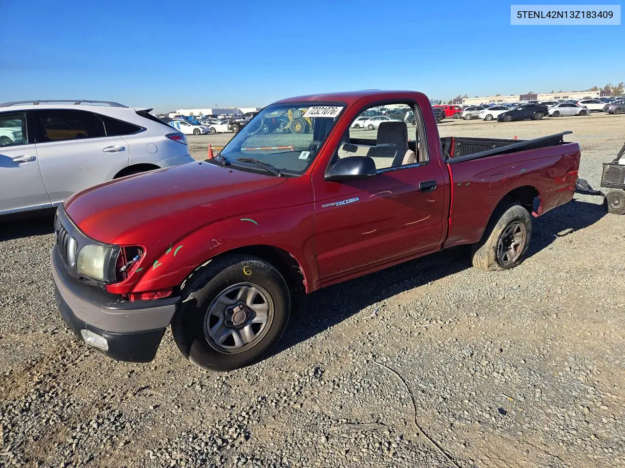 TOYOTA TACOMA 2003, VIN 5TENL42N13Z183409