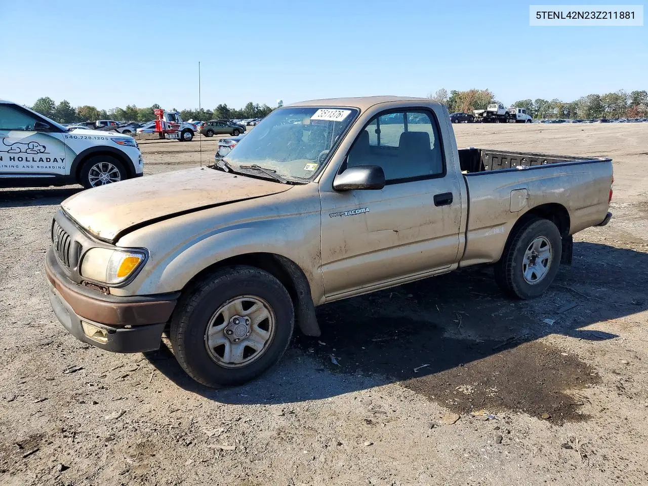 TOYOTA TACOMA 2003, VIN 5TENL42N23Z211881