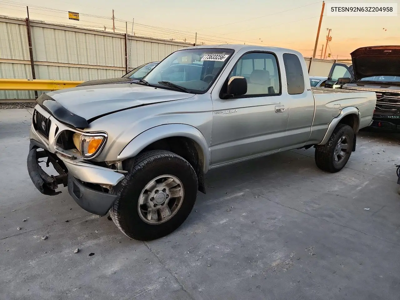 TOYOTA TACOMA 2003, VIN 5TESN92N63Z204958