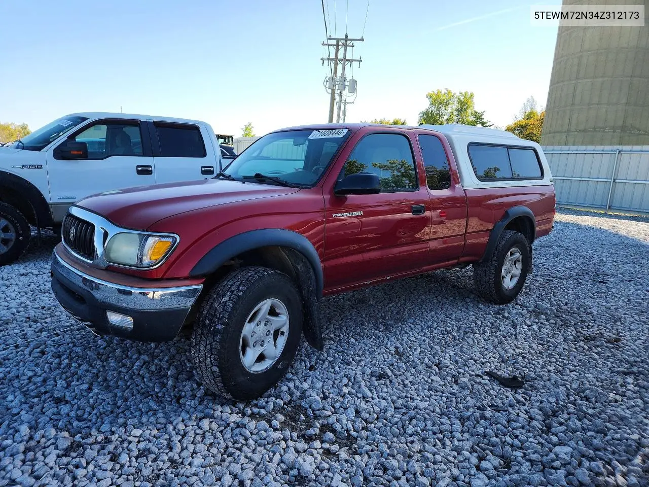 TOYOTA TACOMA 2004, VIN 5TEWM72N34Z312173