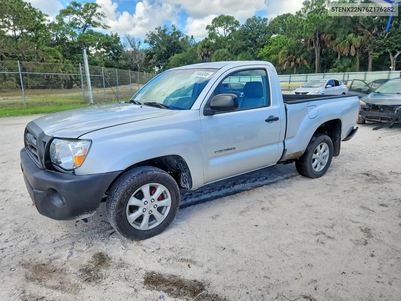 TOYOTA TACOMA 2006, VIN 5TENX22N76Z176252