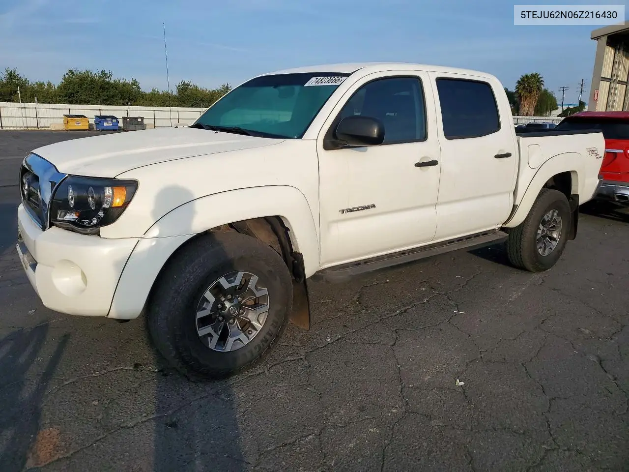 TOYOTA TACOMA 2006, VIN 5TEJU62N06Z216430