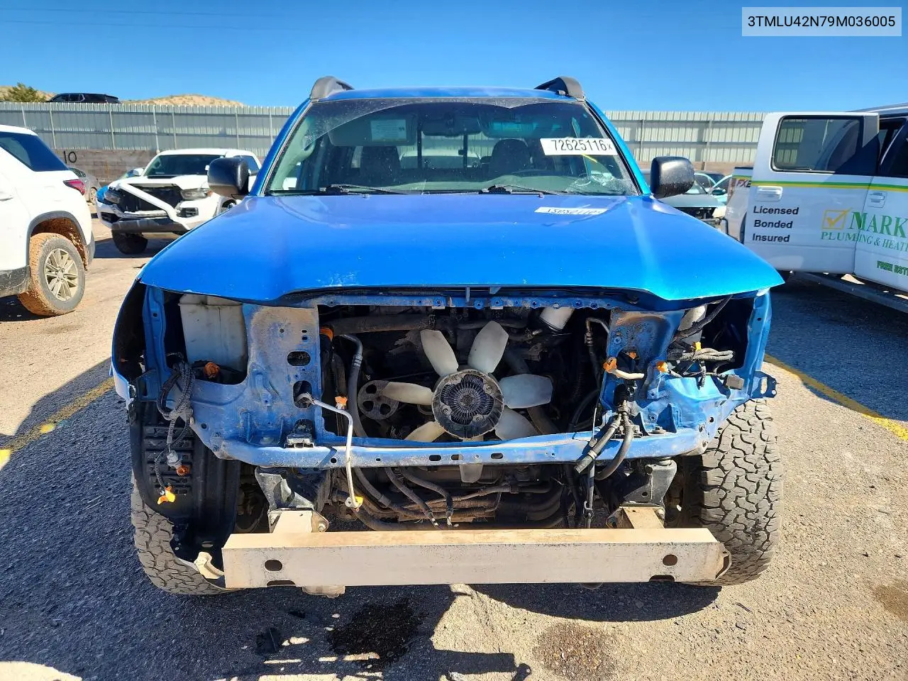 2009 TOYOTA TACOMA VIN 3TMLU42N79M036005 — фото 5