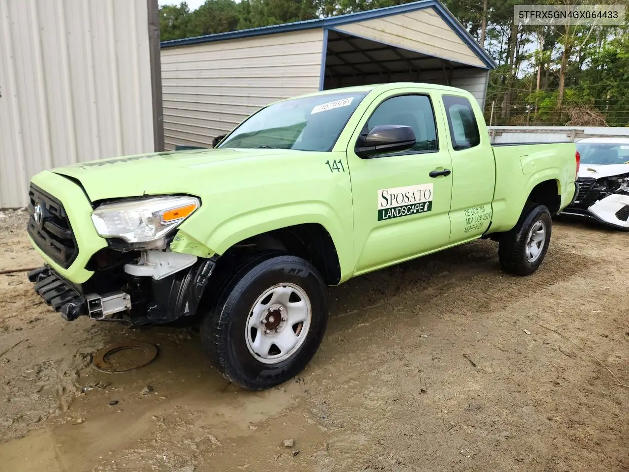 TOYOTA TACOMA 2016, VIN 5TFRX5GN4GX064433