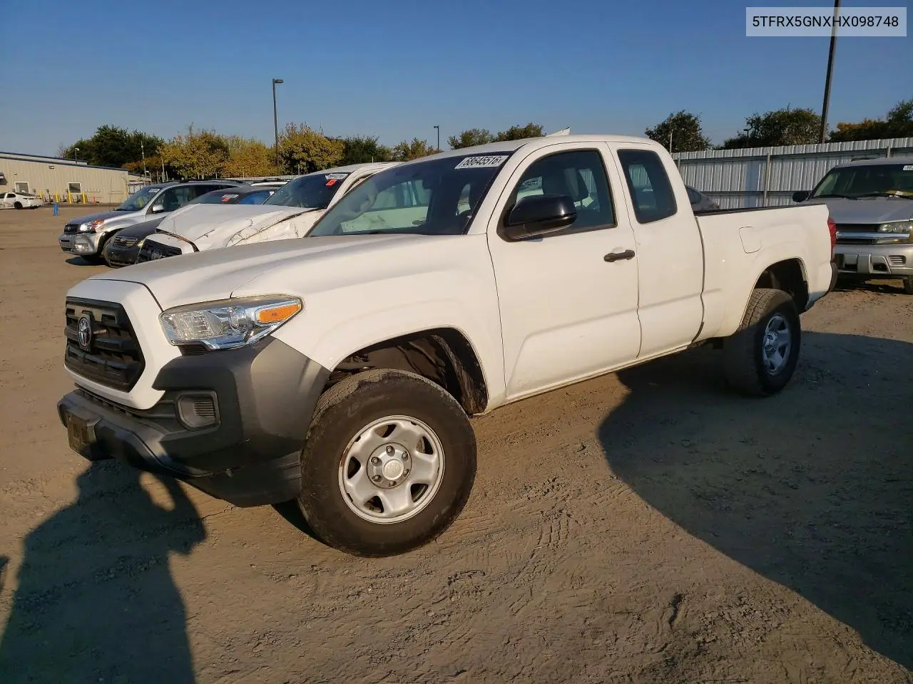 TOYOTA TACOMA 2017, VIN 5TFRX5GNXHX098748