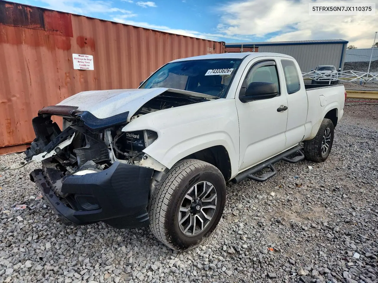 TOYOTA TACOMA 2018, VIN 5TFRX5GN7JX110375