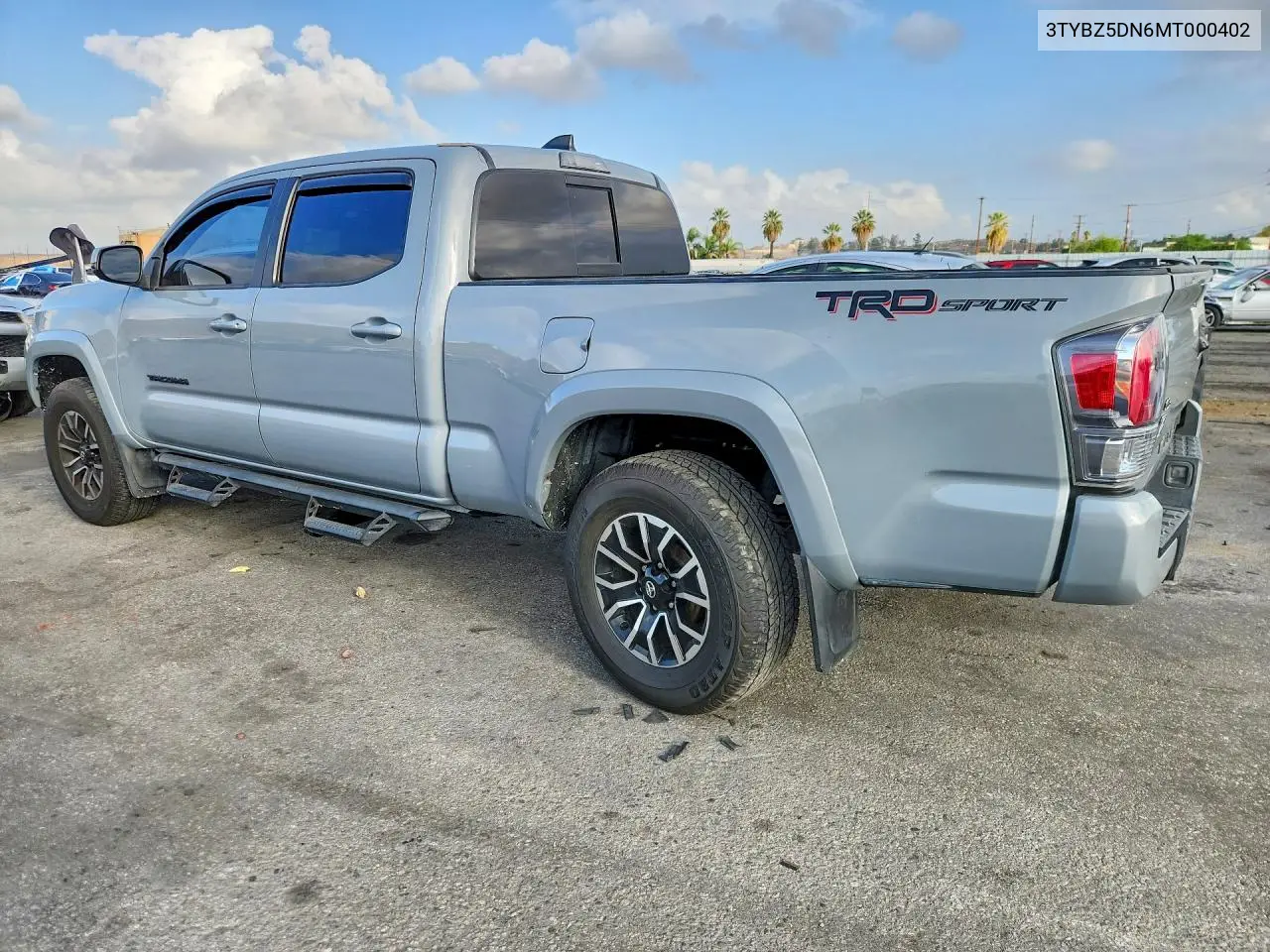 2021 TOYOTA TACOMA VIN 3TYBZ5DN6MT000402 — фото 2