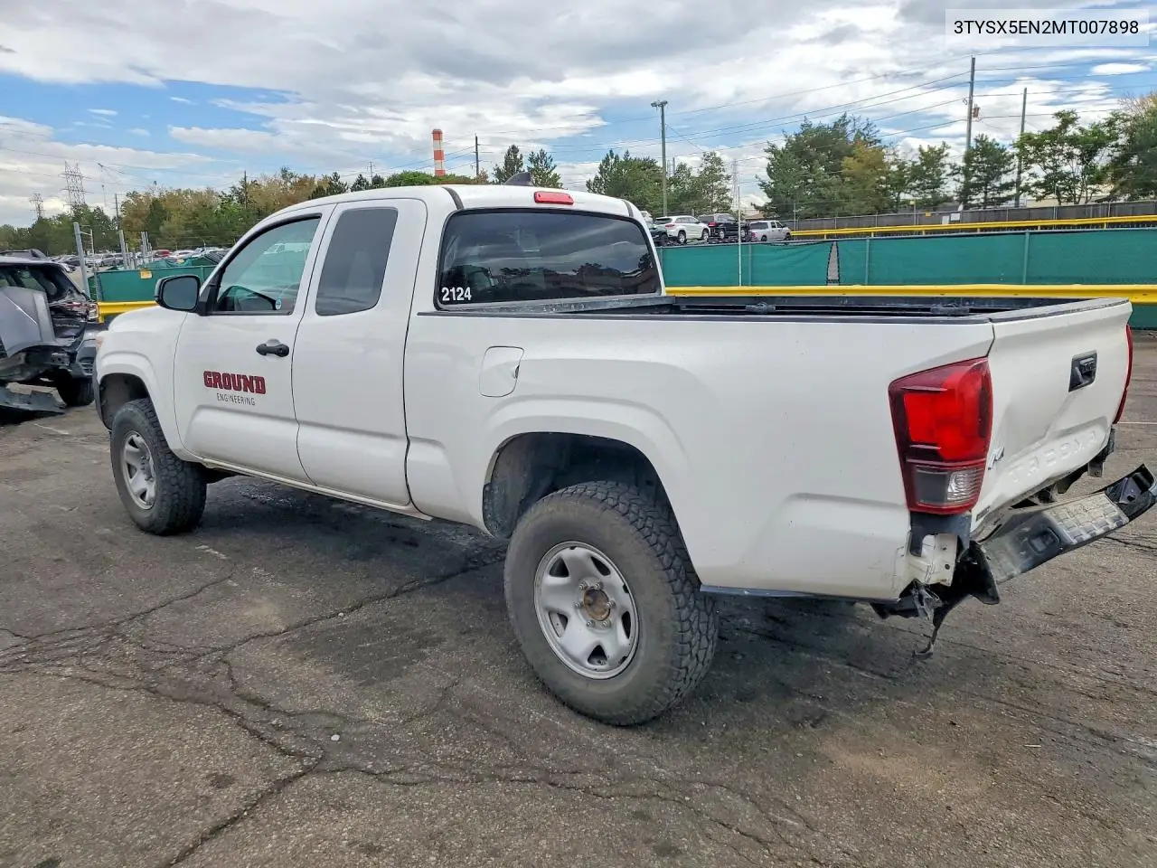 2021 TOYOTA TACOMA VIN 3TYSX5EN2MT007898 — фото 2