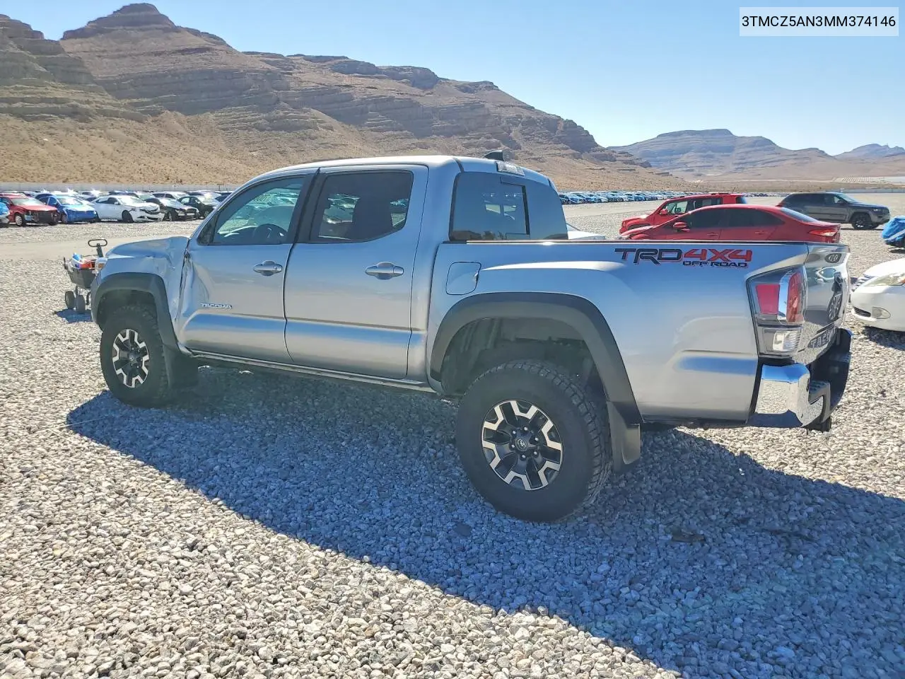 2021 TOYOTA TACOMA VIN 3TMCZ5AN3MM374146 — фото 2