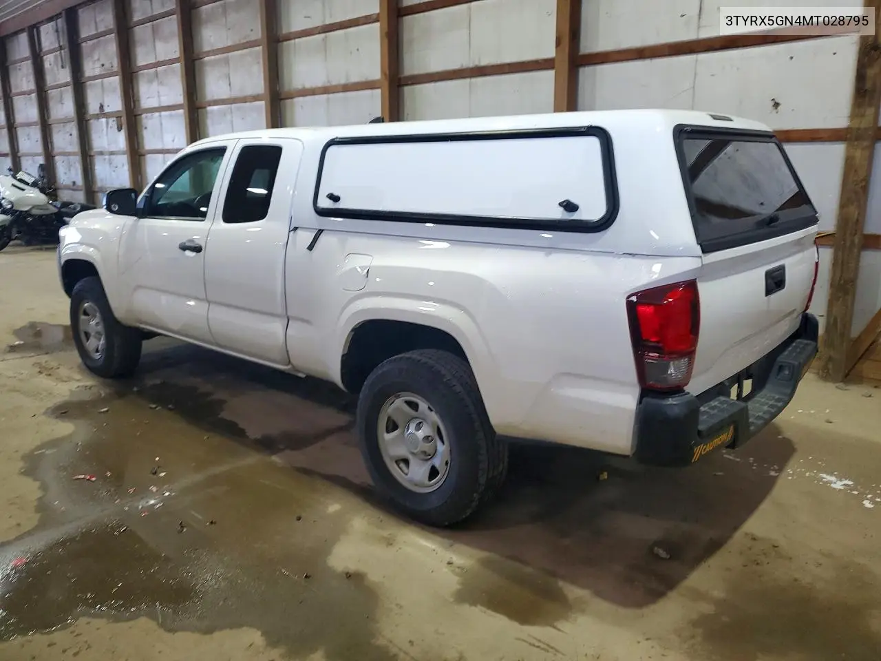 2021 TOYOTA TACOMA VIN 3TYRX5GN4MT028795 — фото 2